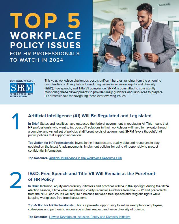 Top 5 Workplace Policy Issues for HR Professionals to watch in 